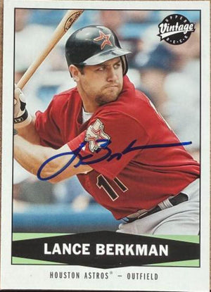 Lance Berkman Signed 2004 Upper Deck Vintage Baseball Card - Houston Astros #21