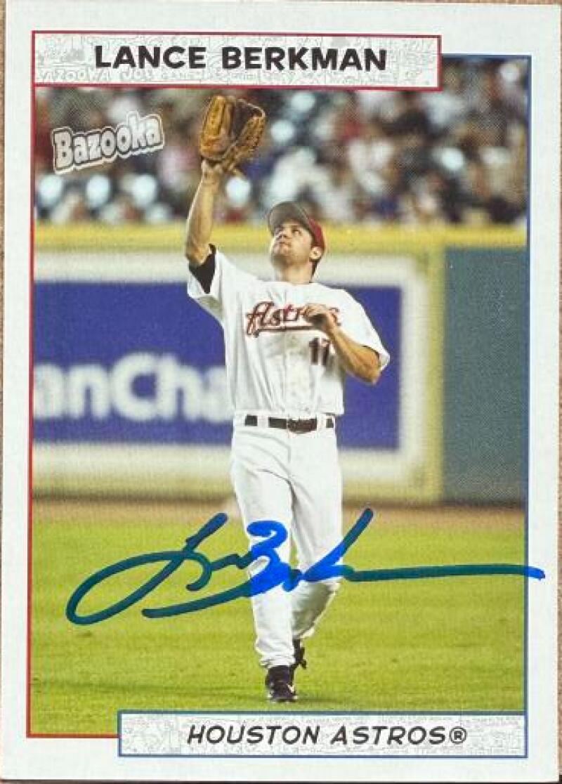 Lance Berkman Signed 2005 Bazooka Baseball Card - Houston Astros #117