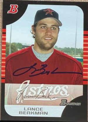 Lance Berkman Signed 2005 Bowman Baseball Card - Houston Astros #89