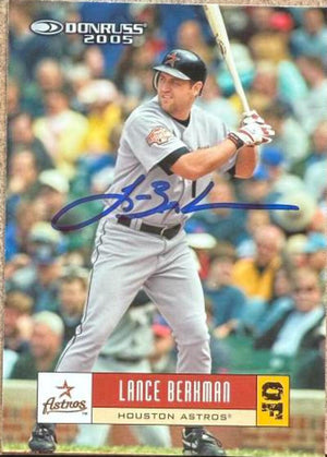 Lance Berkman Signed 2005 Donruss Baseball Card - Houston Astros #207
