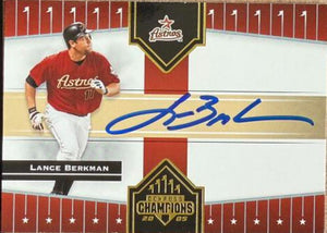Lance Berkman Signed 2005 Donruss Champions Baseball Card - Houston Astros #154