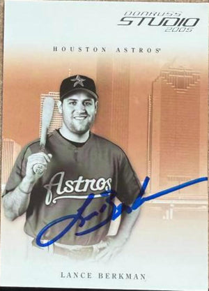 Lance Berkman Signed 2005 Donruss Studio Baseball Card - Houston Astros #135