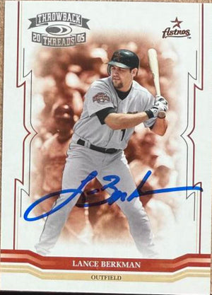 Lance Berkman Signed 2005 Donruss Throwback Threads Baseball Card - Houston Astros #17