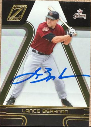 Lance Berkman Signed 2005 Donruss Zenith Baseball Card - Houston Astros #102