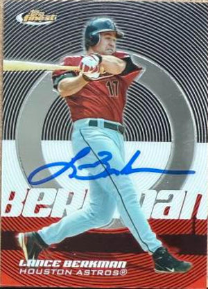 Lance Berkman Signed 2005 Topps Finest Baseball Card - Houston Astros #115