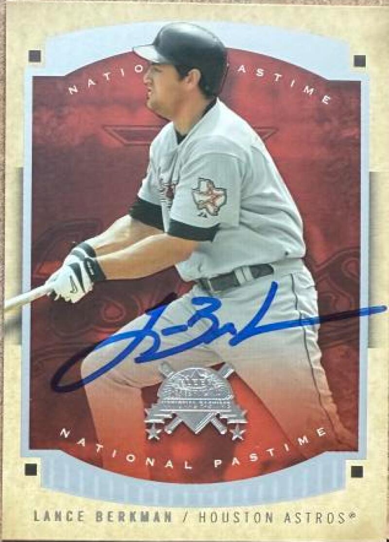 Lance Berkman Signed 2005 Fleer National Pastime Baseball Card - Houston Astros #31