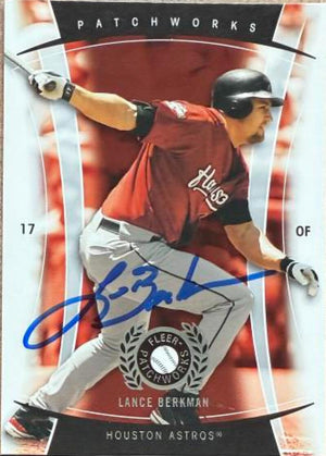 Lance Berkman Signed 2005 Fleer Patchworks Baseball Card - Houston Astros #15