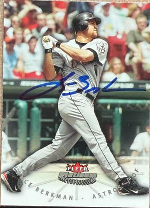 Lance Berkman Signed 2005 Fleer Platinum Baseball Card - Houston Astros #7