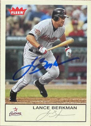 Lance Berkman Signed 2005 Fleer Tradition Baseball Card - Houston Astros #234