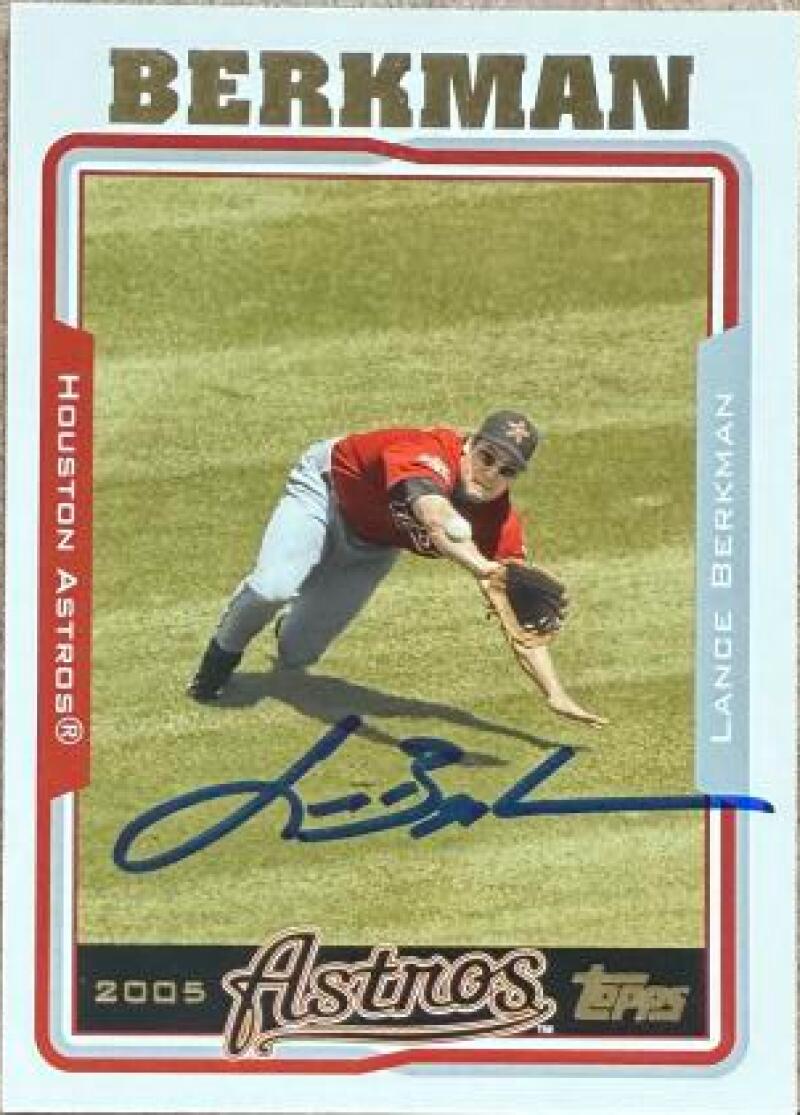 Lance Berkman Signed 2005 Topps Baseball Card - Houston Astros #220