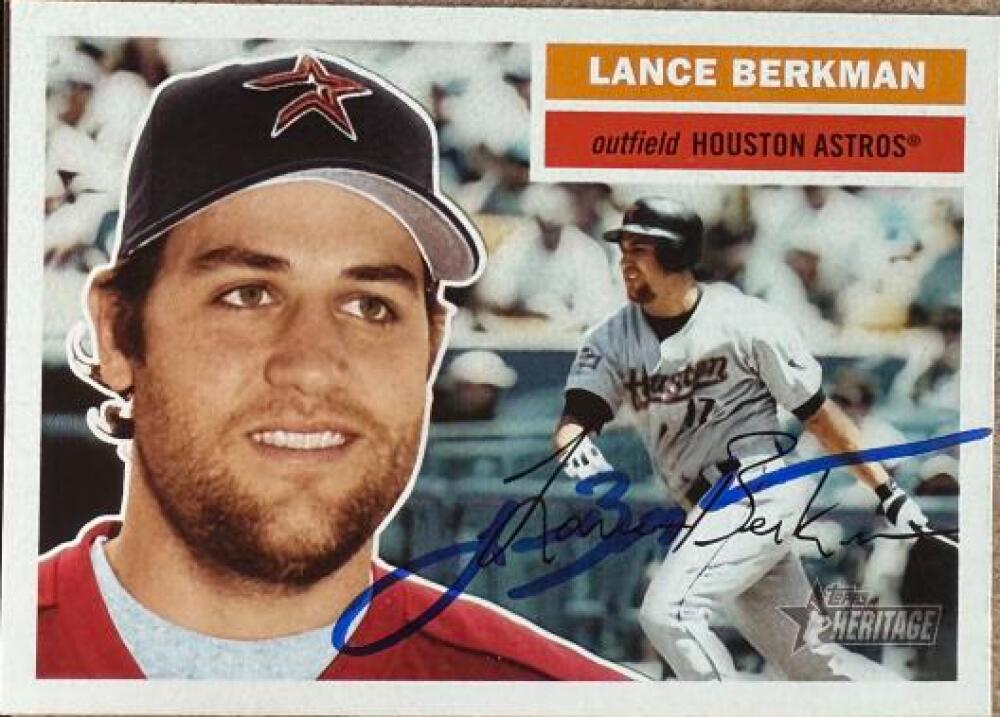 Lance Berkman Signed 2005 Topps Heritage Baseball Card - Houston Astros #312