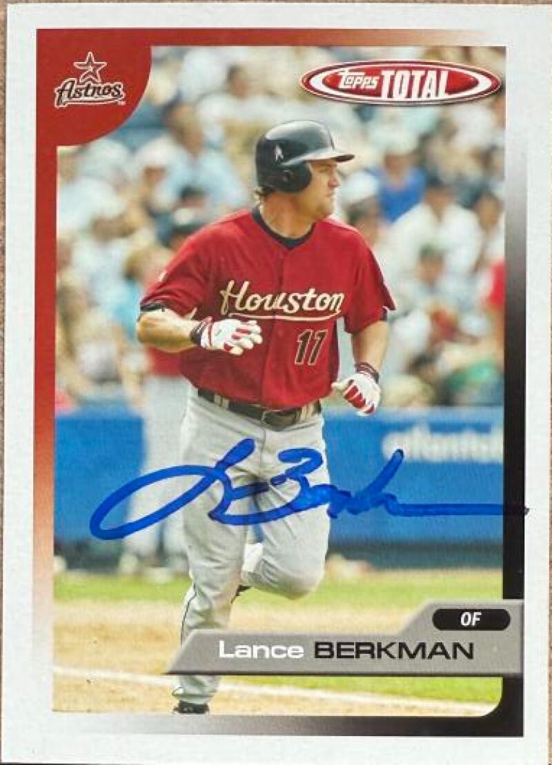 Lance Berkman Signed 2005 Topps Total Baseball Card - Houston Astros #310