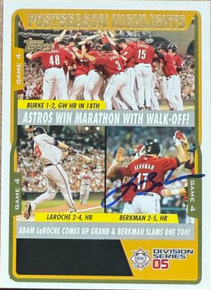 Lance Berkman Signed 2005 Topps Updates & Highlights Baseball Card - Houston Astros #UH119 NLDS Game 4