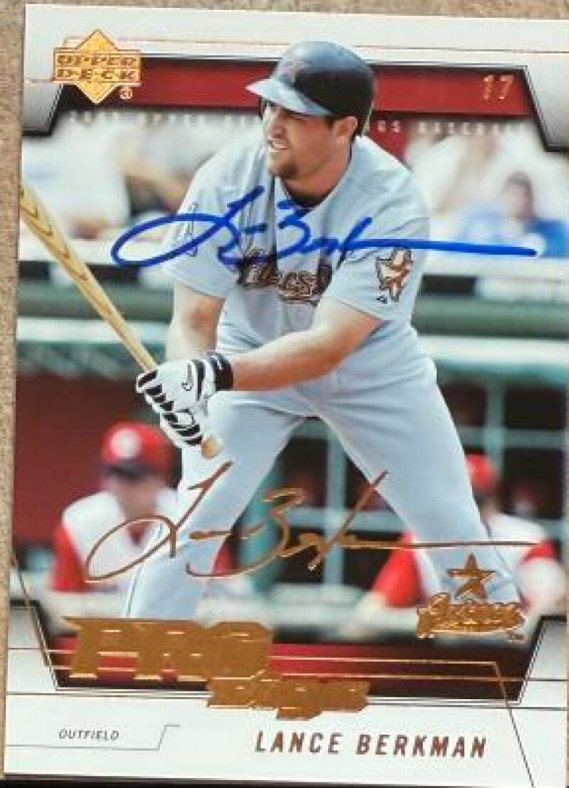 Lance Berkman Signed 2005 Upper Deck Pro Sigs Baseball Card - Houston Astros #37