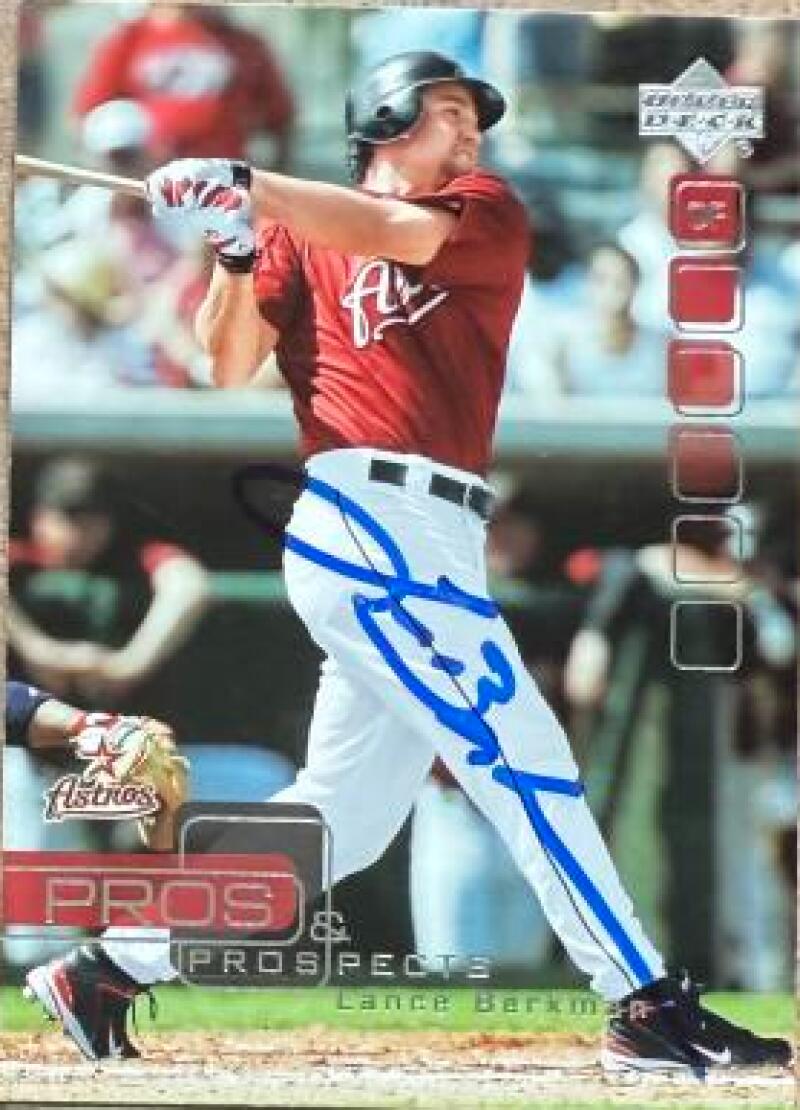 Lance Berkman Signed 2005 Upper Deck Pros & Prospects Baseball Card - Houston Astros #79