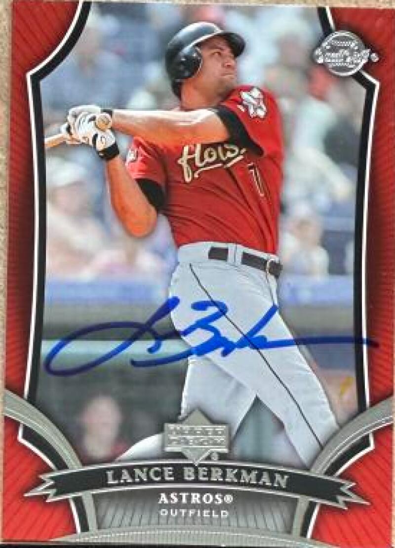 Lance Berkman Signed 2005 Upper Deck Sweet Spot Baseball Card - Houston Astros #90