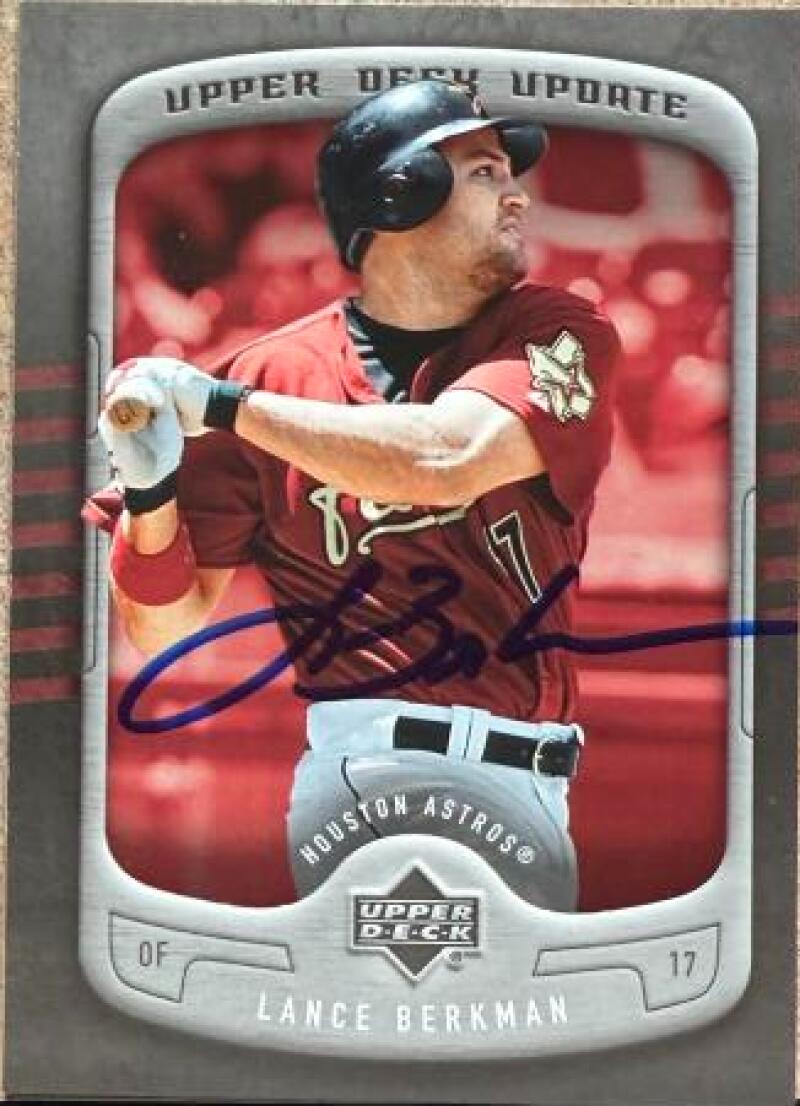 Lance Berkman Signed 2005 Upper Deck Update Baseball Card - Houston Astros #62