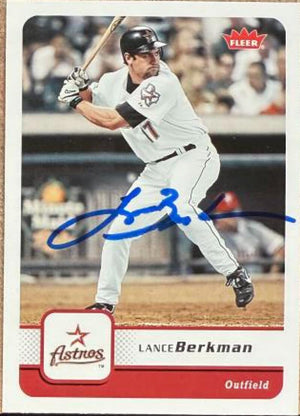 Lance Berkman Signed 2006 Fleer Baseball Card - Houston Astros #23