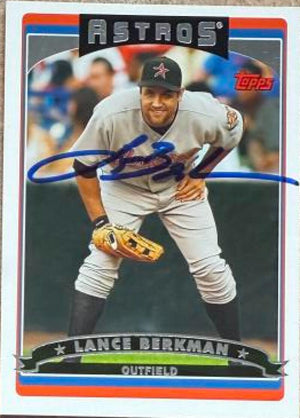 Lance Berkman Signed 2006 Topps Baseball Card - Houston Astros #21