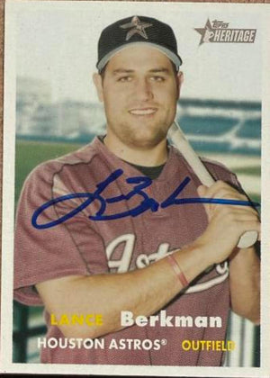 Lance Berkman Signed 2006 Topps Heritage Baseball Card - Houston Astros #79