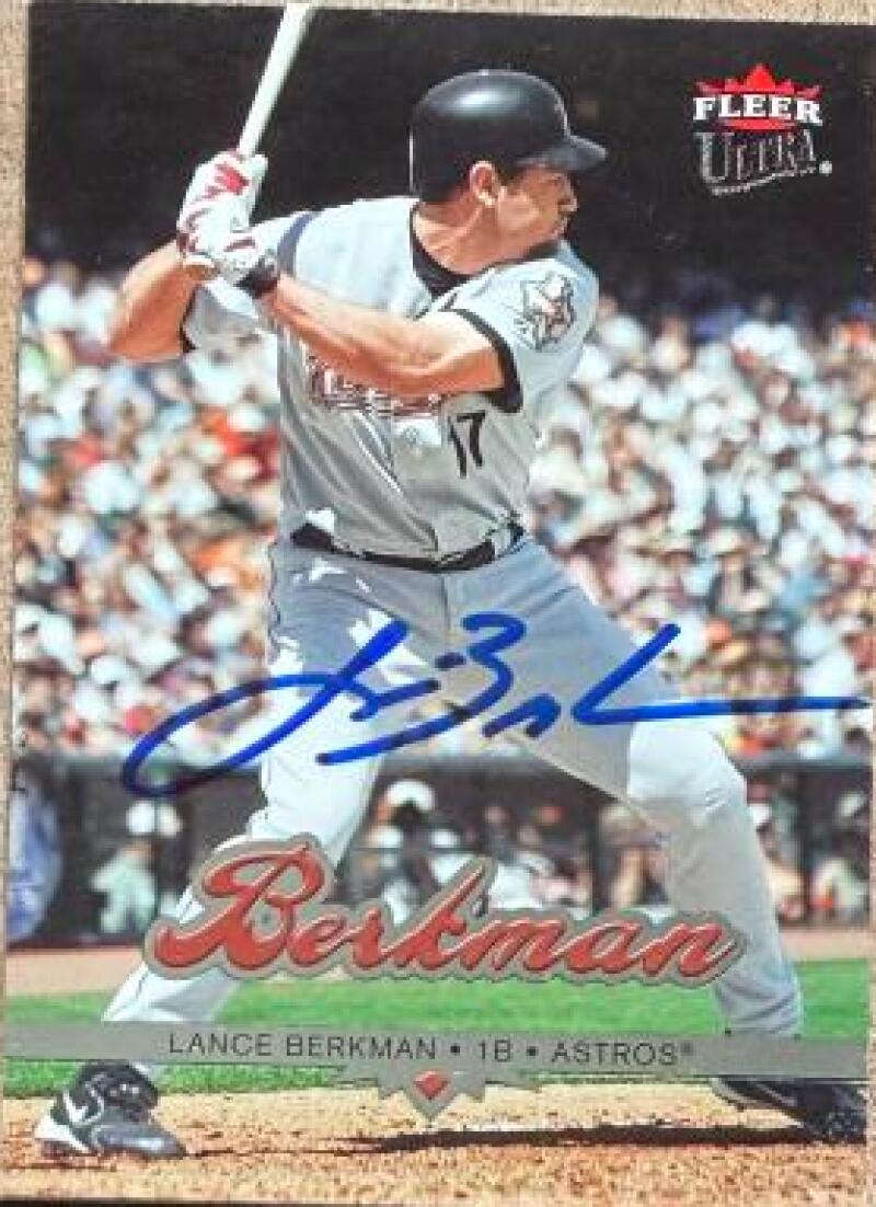 Lance Berkman Signed 2006 Fleer Ultra Baseball Card - Houston Astros #8