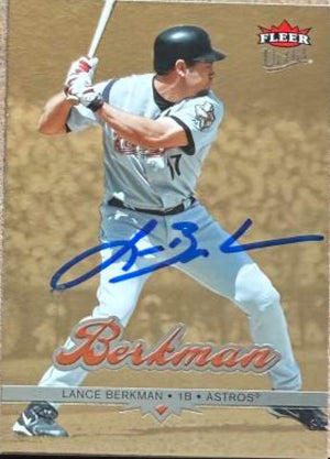 Lance Berkman Signed 2006 Fleer Ultra Gold Medallion Baseball Card - Houston Astros #8