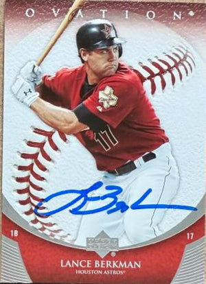 Lance Berkman Signed 2006 Upper Deck Ovation Baseball Card - Houston Astros #4
