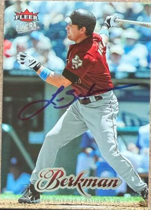 Lance Berkman Signed 2007 Fleer Ultra Baseball Card - Houston Astros #75