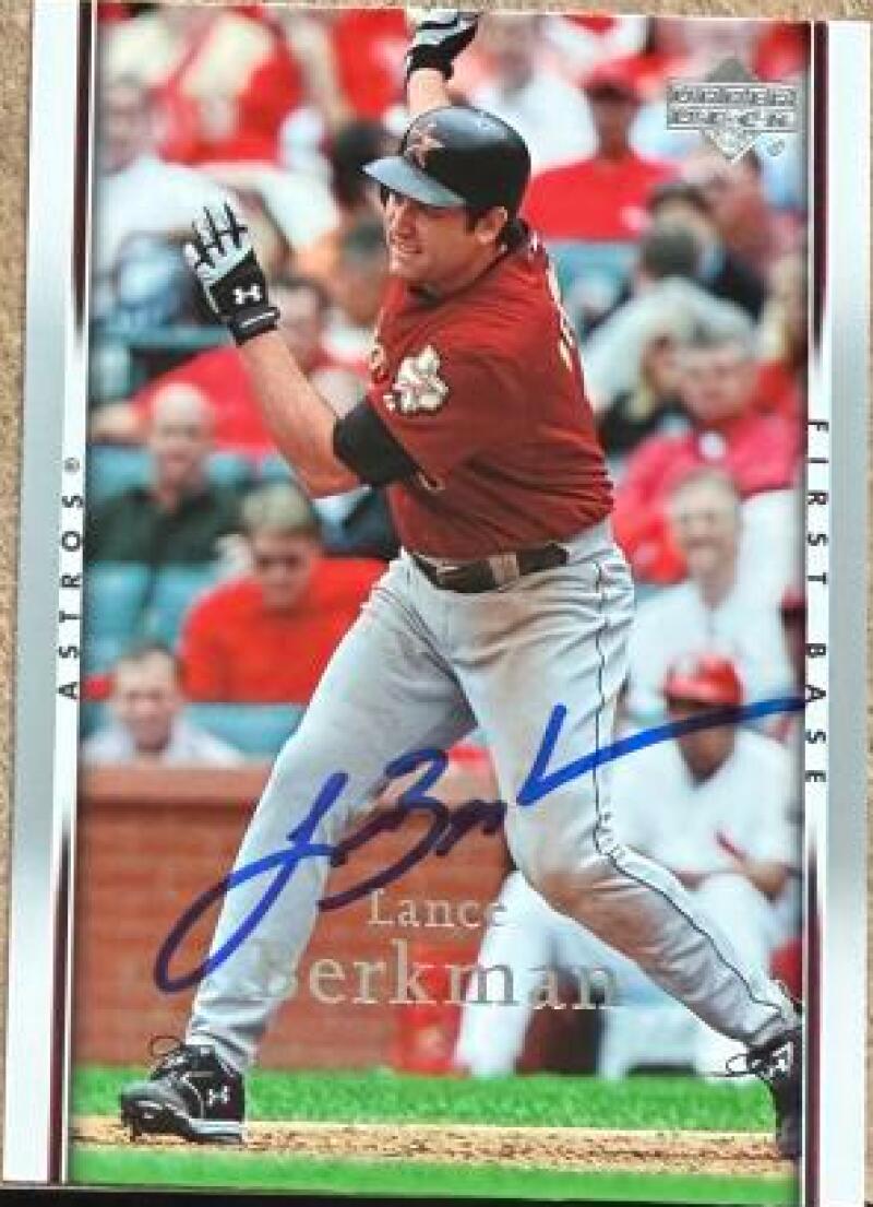 Lance Berkman Signed 2007 Upper Deck Baseball Card - Houston Astros #331