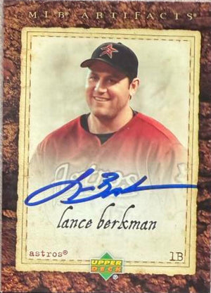 Lance Berkman Signed 2007 Upper Deck Artifacts Baseball Card - Houston Astros #47