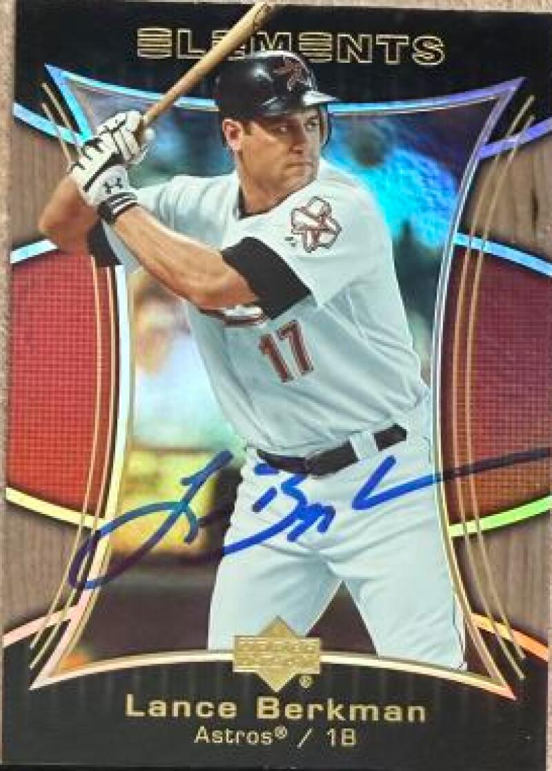 Lance Berkman Signed 2007 Upper Deck Elements Baseball Card - Houston Astros #18