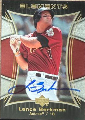 Lance Berkman Signed 2007 Upper Deck Elements Baseball Card - Houston Astros #60