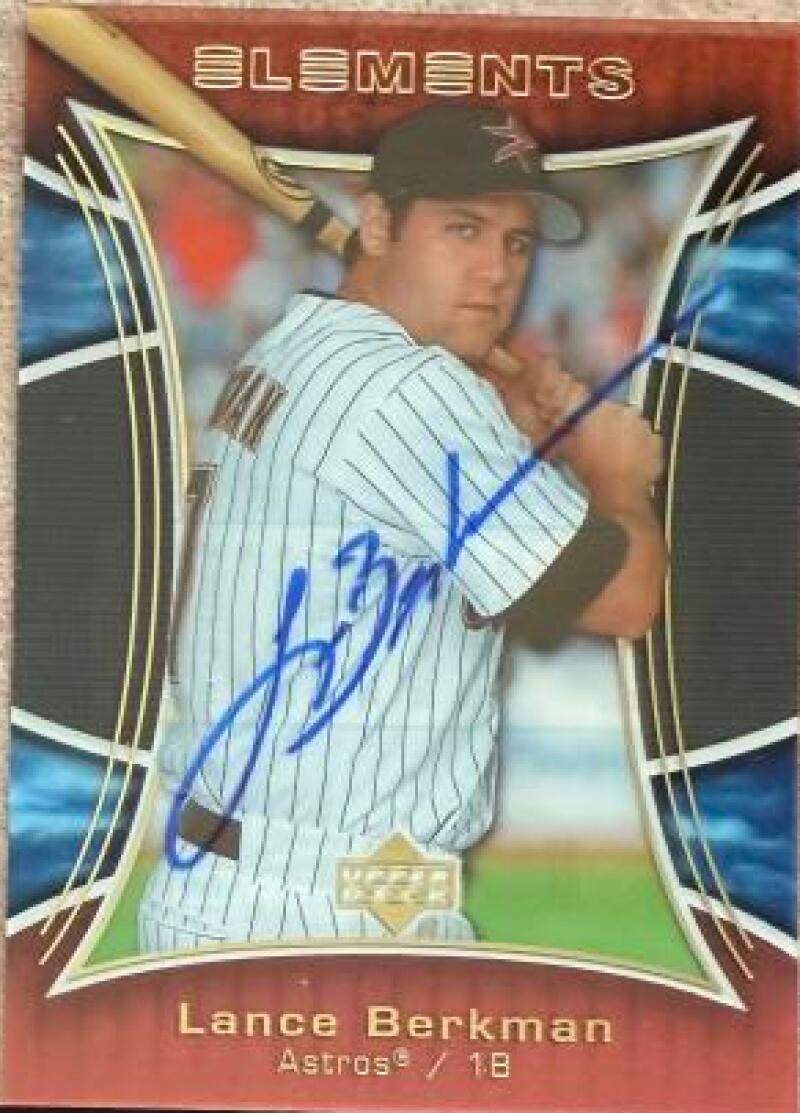 Lance Berkman Signed 2007 Upper Deck Elements Baseball Card - Houston Astros #102