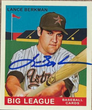 Lance Berkman Signed 2007 Upper Deck Goudey Baseball Card - Houston Astros #72 Green Back