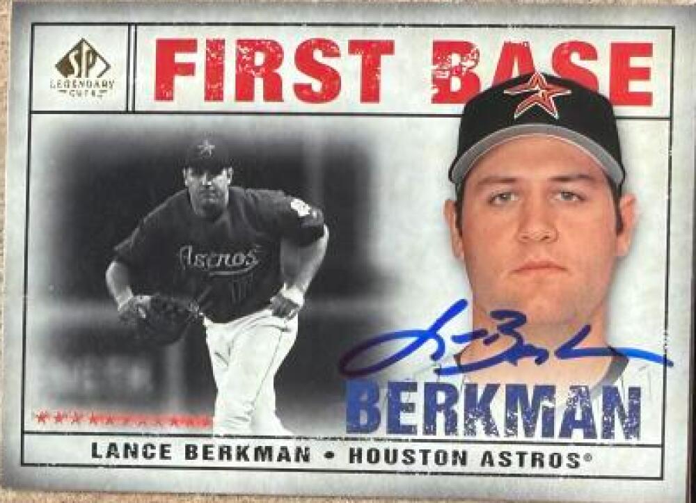 Lance Berkman Signed 2008 SP Legendary Cuts Baseball Card - Houston Astros #57