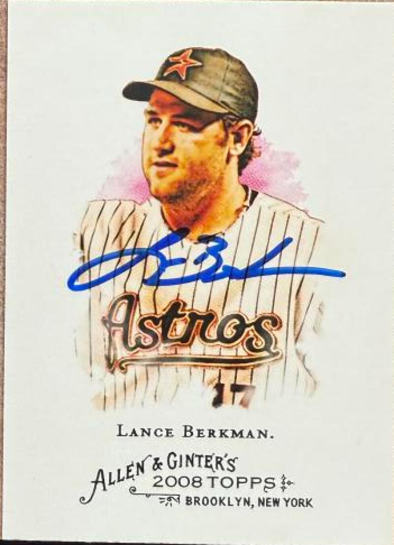 Lance Berkman Signed 2008 Topps Allen & Ginter Baseball Card - Houston Astros #270
