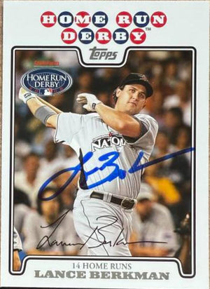 Lance Berkman Signed 2008 Topps Updates & Highlights Baseball Card - Houston Astros #UH178 HRD