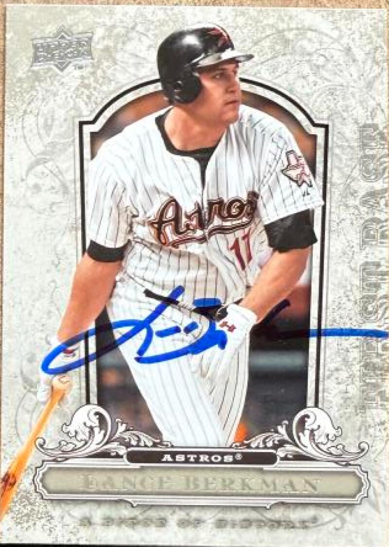 Lance Berkman Signed 2008 Upper Deck A Piece of History Baseball Card - Houston Astros #40