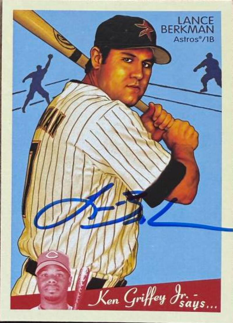 Lance Berkman Signed 2008 Upper Deck Goudey Baseball Card - Houston Astros #80