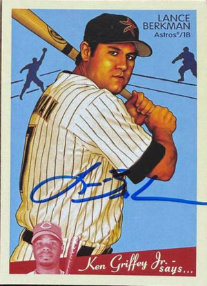 Lance Berkman Signed 2008 Upper Deck Goudey Baseball Card - Houston Astros #80