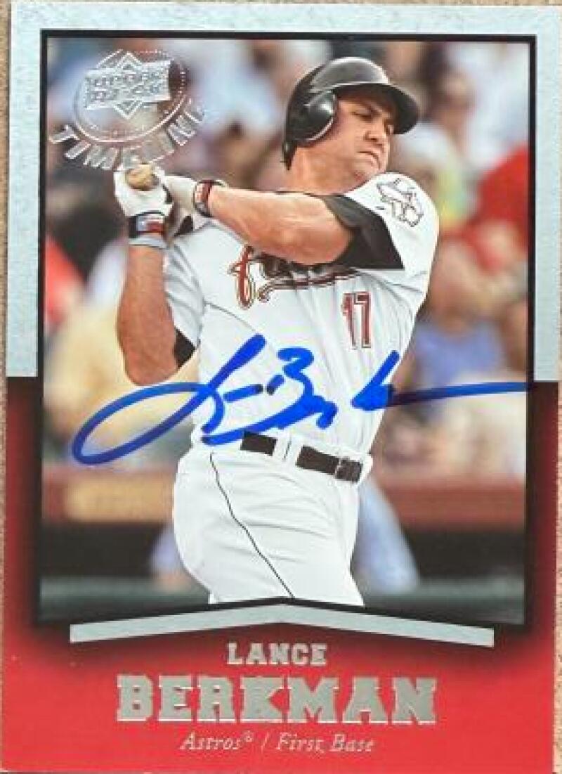 Lance Berkman Signed 2008 Upper Deck Timeline Baseball Card - Houston Astros #16