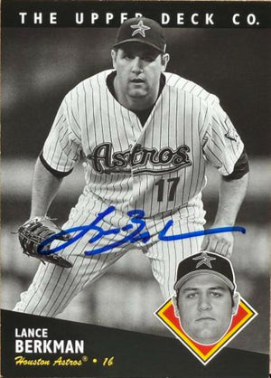 Lance Berkman Signed 2008 Upper Deck Timeline - 1994 All-Time Heroes 20th Anniversary Baseball Card - Houston Astros #169