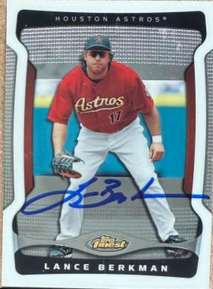Lance Berkman Signed 2009 Topps Finest Baseball Card - Houston Astros #85