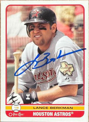 Lance Berkman Signed 2009 O-Pee-Chee Baseball Card - Houston Astros #80