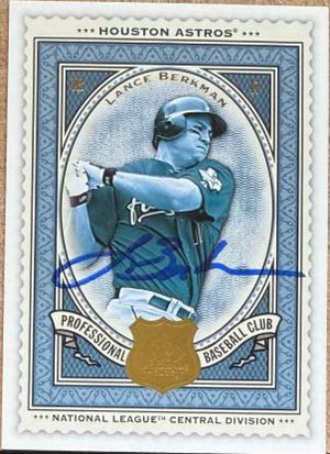 Lance Berkman Signed 2009 SP Legendary Cuts Baseball Card - Houston Astros #81