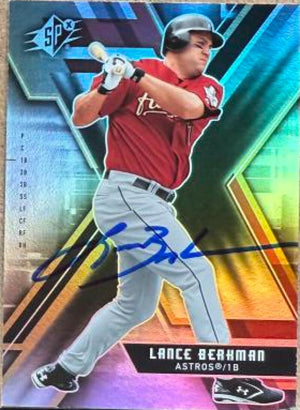 Lance Berkman Signed 2009 SPx Baseball Card - Houston Astros #8
