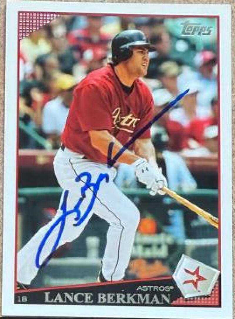 Lance Berkman Signed 2009 Topps Baseball Card - Houston Astros #470