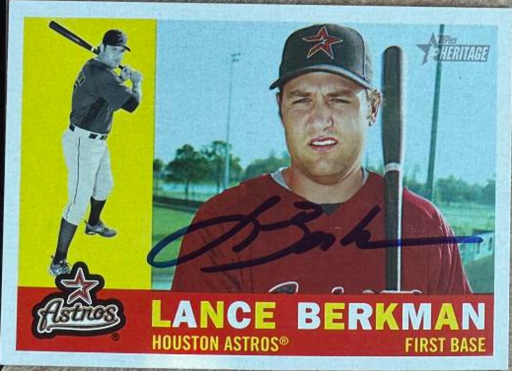 Lance Berkman Signed 2009 Topps Heritage Baseball Card - Houston Astros #271