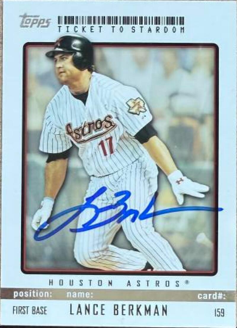 Lance Berkman Signed 2009 Topps Ticket to Stardom Baseball Card - Houston Astros #159