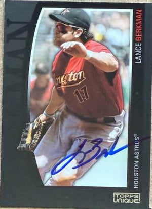Lance Berkman Signed 2009 Topps Unique Baseball Card - Houston Astros #66